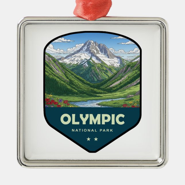 Olympic National Park Shield Metal Ornament (Front)