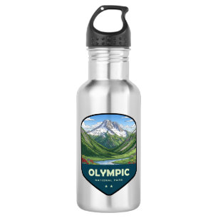 Olympic National Park Shield Stainless Steel Water Bottle