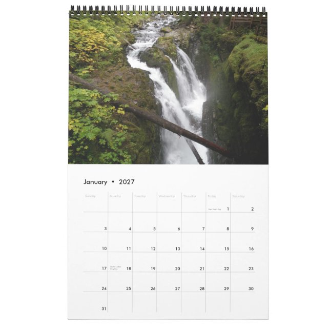 Olympic National Park, Sol Duc Area Calendar (Jan 2027)