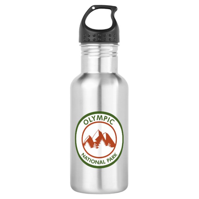 Olympic National Park Stainless Steel Water Bottle (Front)