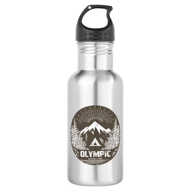 Olympic National Park Stainless Steel Water Bottle (Front)