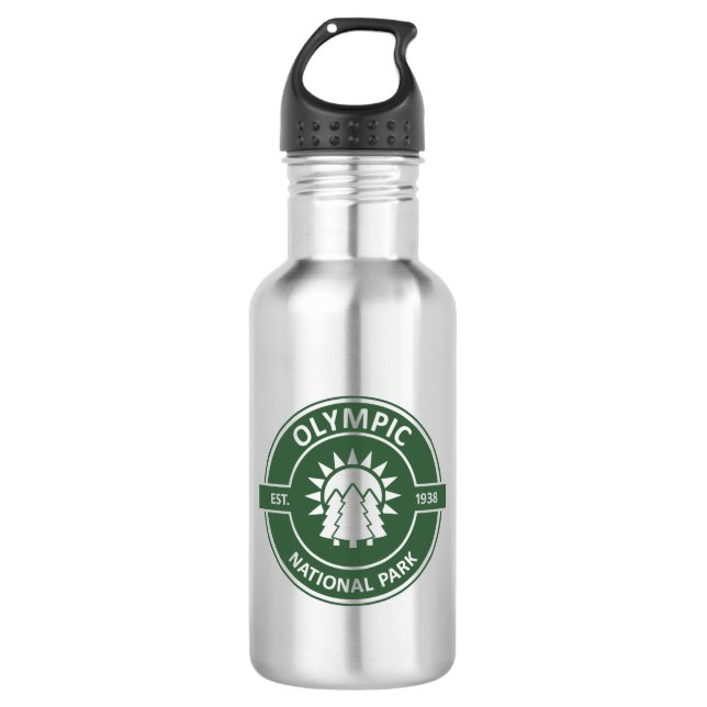 Olympic National Park Stainless Steel Water Bottle (Front)