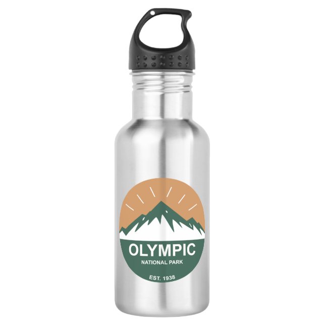 Olympic National Park Stainless Steel Water Bottle (Front)