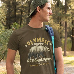 Olympic National Park Vintage Forest Landscape T-Shirt