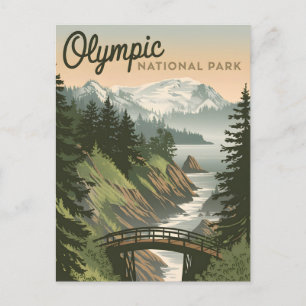 Olympic National Park Vintage Postcard