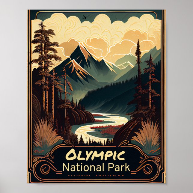Olympic National Park Vintage Poster (Front)
