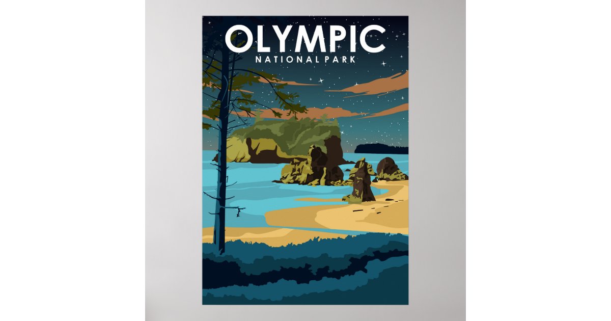 Olympic National Park Poster, Washington Art, Olympic Print, Olympic ...