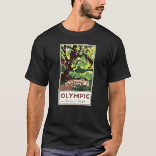 Olympic National Park Vintage Travel Poster T_Shirt