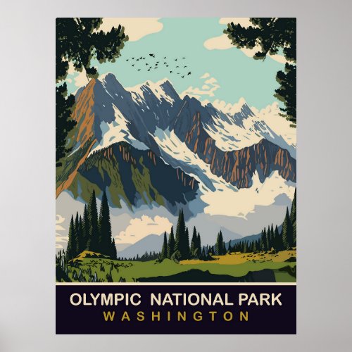 Olympic National Park WA Travel  Poster