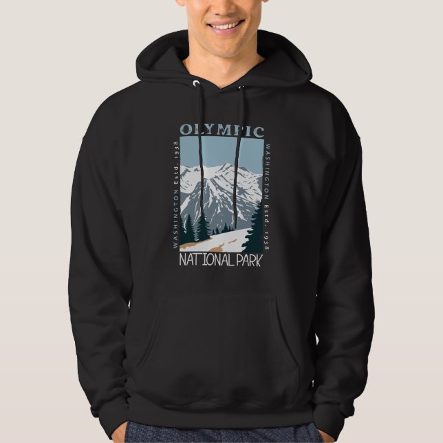 Olympic National Park Washington Distressed Hoodie (Front)