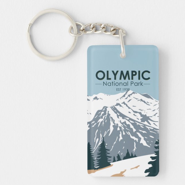Olympic National Park Washington Double Sided Keychain (Front)