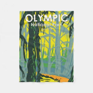 Olympic National Park Washington Hoh Rainforest Fleece Blanket