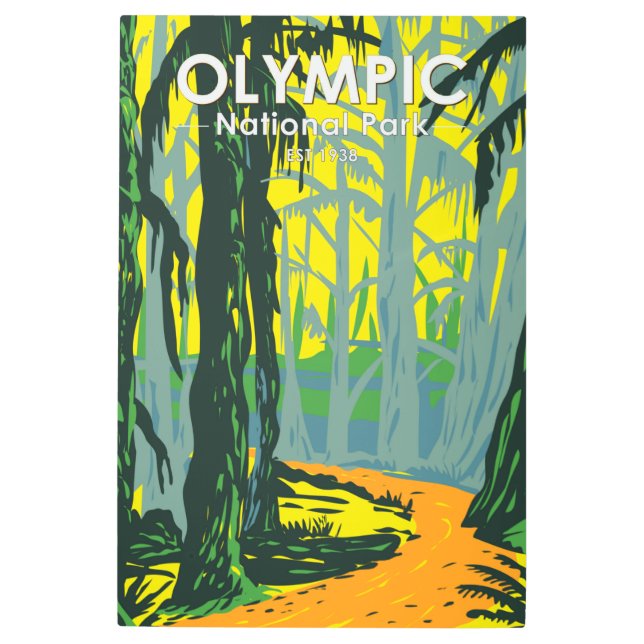 Olympic National Park Washington Hoh Rainforest  Metal Print (Front)