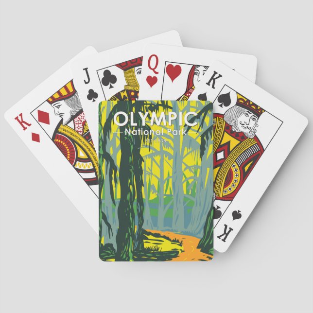 Olympic National Park Washington Hoh Rainforest  Poker Cards (Back)