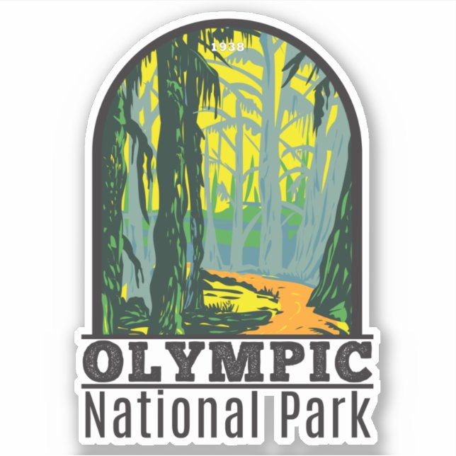 Olympic National Park Washington Hoh Rainforest Sticker (Front)
