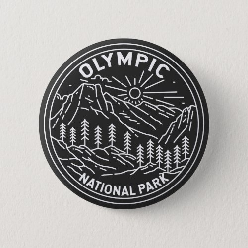 Olympic National Park Washington Monoline  Button