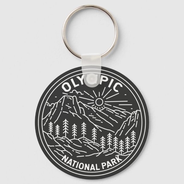 Olympic National Park Washington Monoline   Keychain (Front)