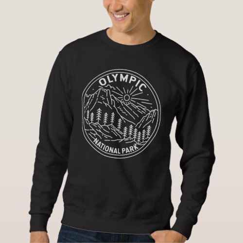 Olympic National Park Washington Monoline  Sweatshirt