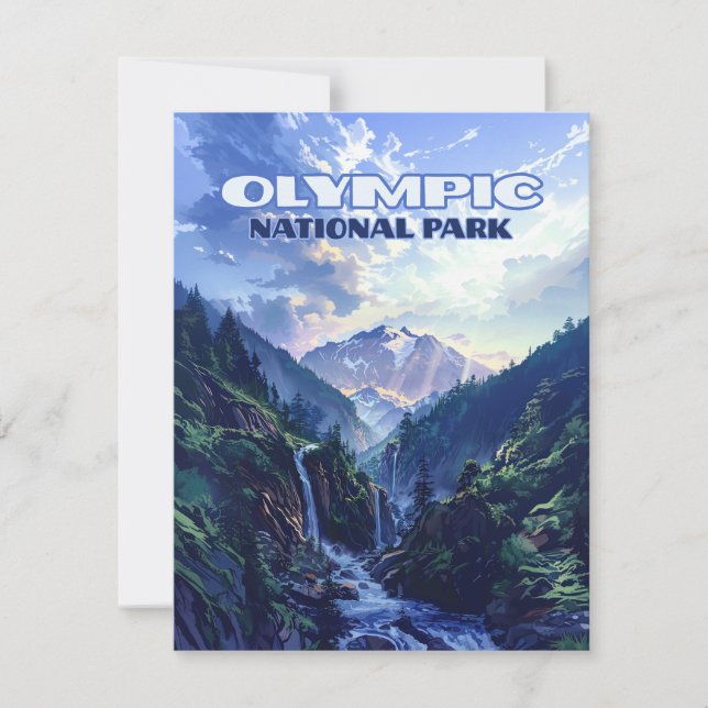 Olympic National Park Washington Mountains Card (Front)
