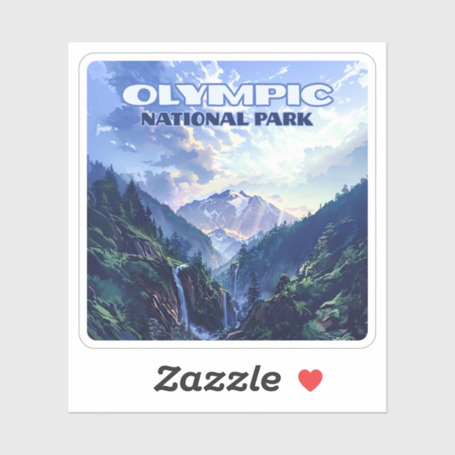 Olympic National Park Washington Mountains Vintage Sticker (Sheet)
