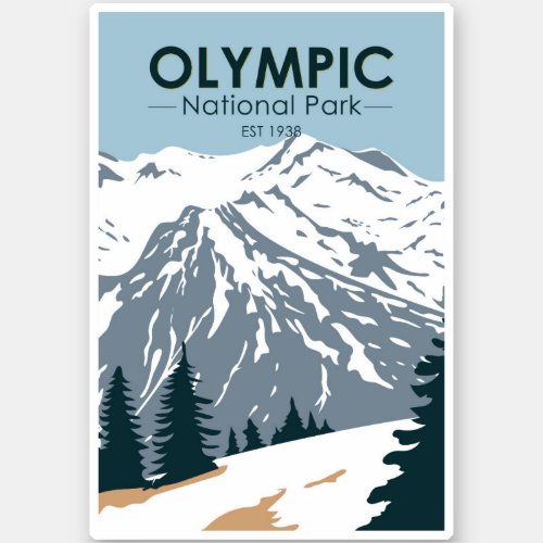 Olympic National Park Washington Retro Sticker