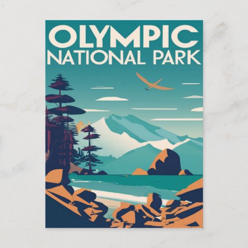 Olympic National Park Washington Rocky Beach Postcard