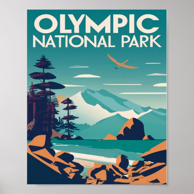 Olympic National Park Washington Rocky Beach Poster (Front)