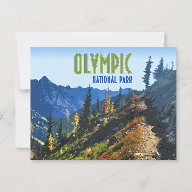 Olympic National Park Washington State Flat Card (Front)