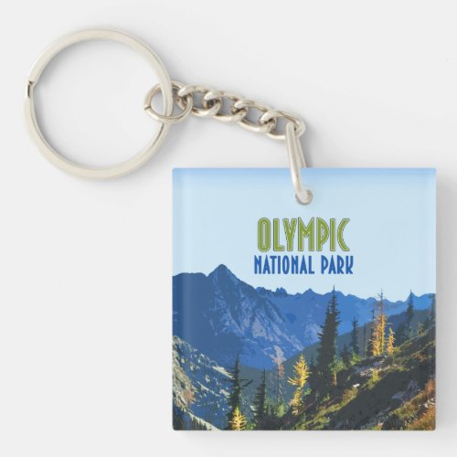 Olympic National Park Washington State Vintage Keychain