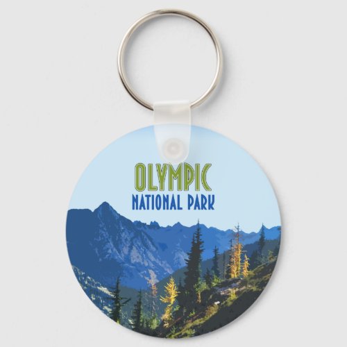 Olympic National Park Washington State Vintage Keychain