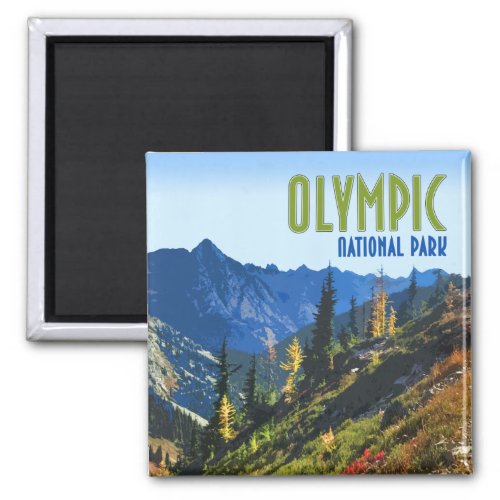Olympic National Park Washington State Vintage Magnet