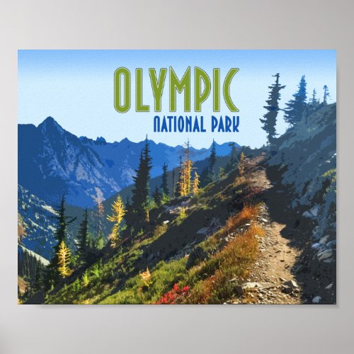 Olympic National Park Washington State Vintage Poster
