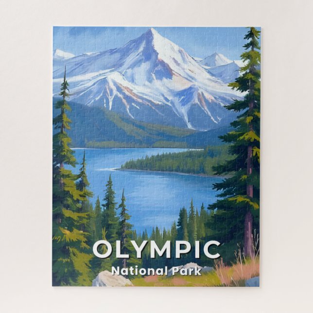 Olympic National Park | Washington Travel Art Jigsaw Puzzle (Vertical)