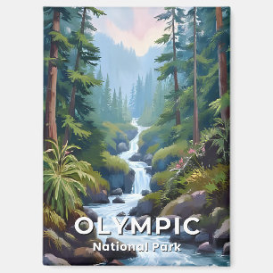Olympic National Park Washington Travel Art Magnet