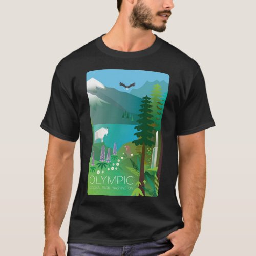 Olympic National Park Washington USA Scenic Trave T_Shirt