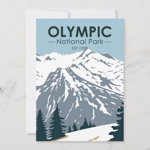Olympic National Park Washington Vintage  Holiday Card