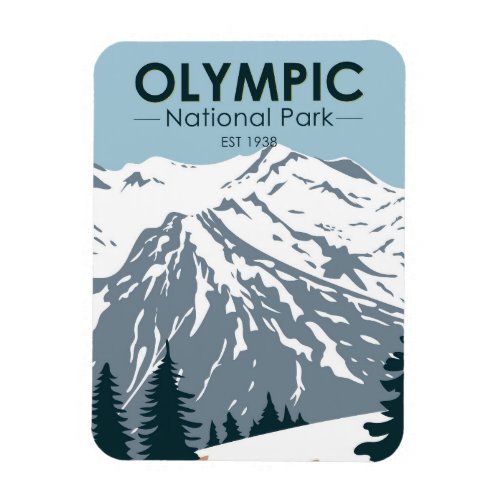 Olympic National Park Washington Vintage Magnet