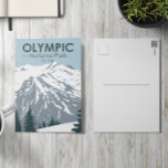 Olympic National Park Washington Vintage Postcard<br><div class="desc">Olympic vector artwork design. The park sprawls across several different ecosystems,  from the dramatic peaks of the Olympic Mountains to old-growth forests.</div>