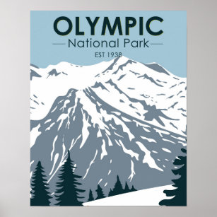 Olympic National Park Washington Vintage Poster