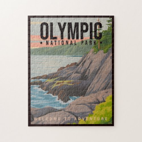 Olympic National Park Washington Vintage Souvenir Jigsaw Puzzle