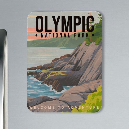 Olympic National Park Washington Vintage Souvenir Magnet
