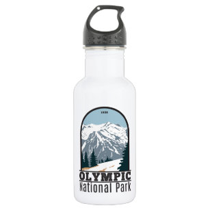 Olympic National Park Washington Vintage  Stainless Steel Water Bottle