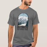 Olympic National Park Washington Vintage T-Shirt<br><div class="desc">Olympic vector artwork design. The park sprawls across several different ecosystems,  from the dramatic peaks of the Olympic Mountains to old-growth forests.</div>