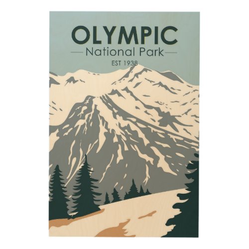 Olympic National Park Washington Vintage Wood Wall Art