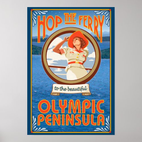 Olympic Peninsula WashingtonHop the Ferry Poster