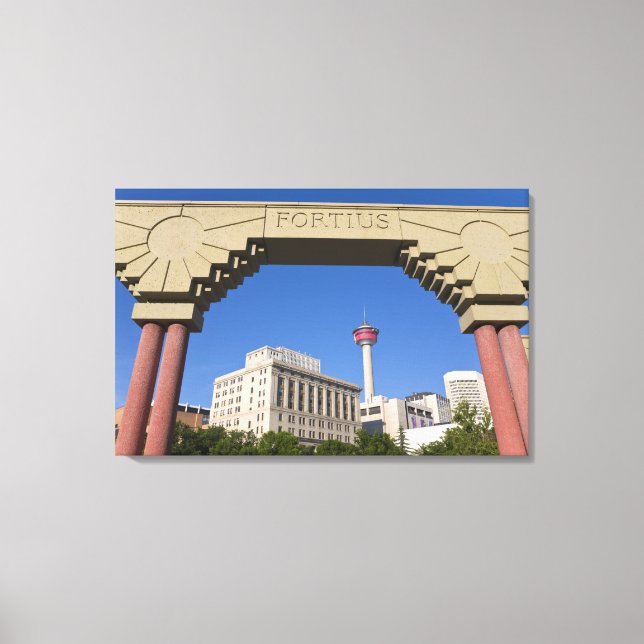 Olympic Plaza and Calgary Tower, Alberta, Canada Canvas Print (Front)