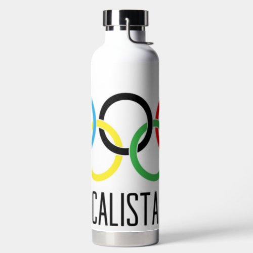 Olympic Rings with Name Water Bottle
