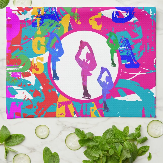 OLYMPIC SKATING  KITCHEN TOWEL (Folded)