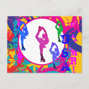 OLYMPIC SKATING POSTCARD
