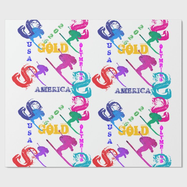 OLYMPIC SKIING WRAPPING PAPER (Flat)